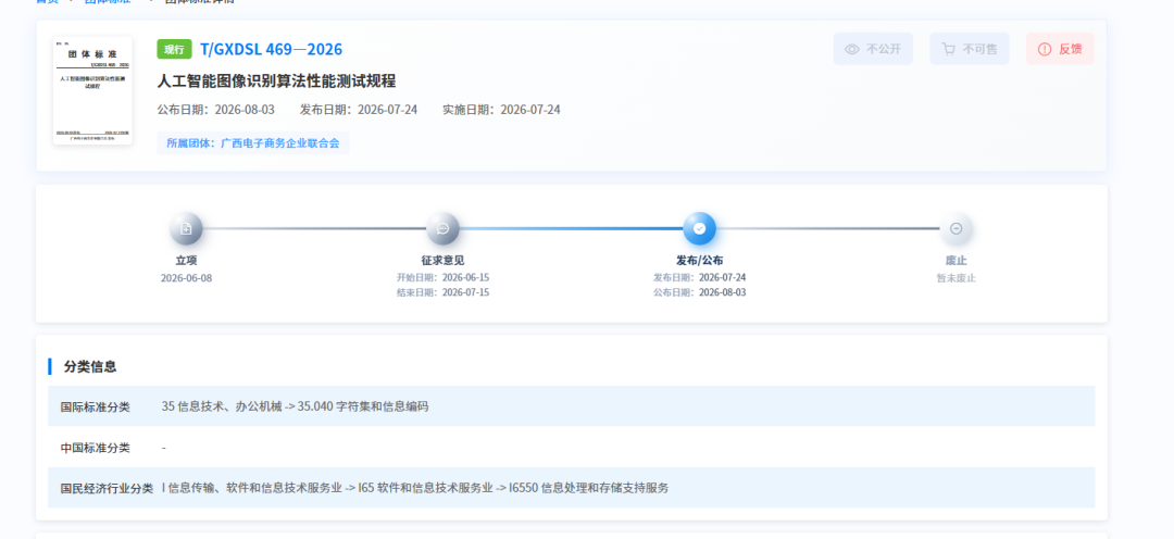 晔生科技参与起草《人工智能图像识别算法性能测试规程》标准发布-晔生科技